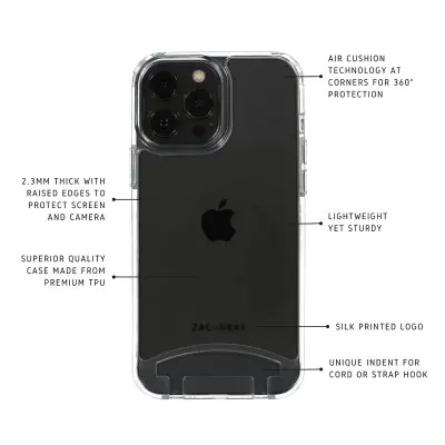 Picture of Apple iPhone 14 Pro Silicone Clear Case Soft Flexible TPU Rubber Bumper Shockproof Corners Transparent Clear Back Cover