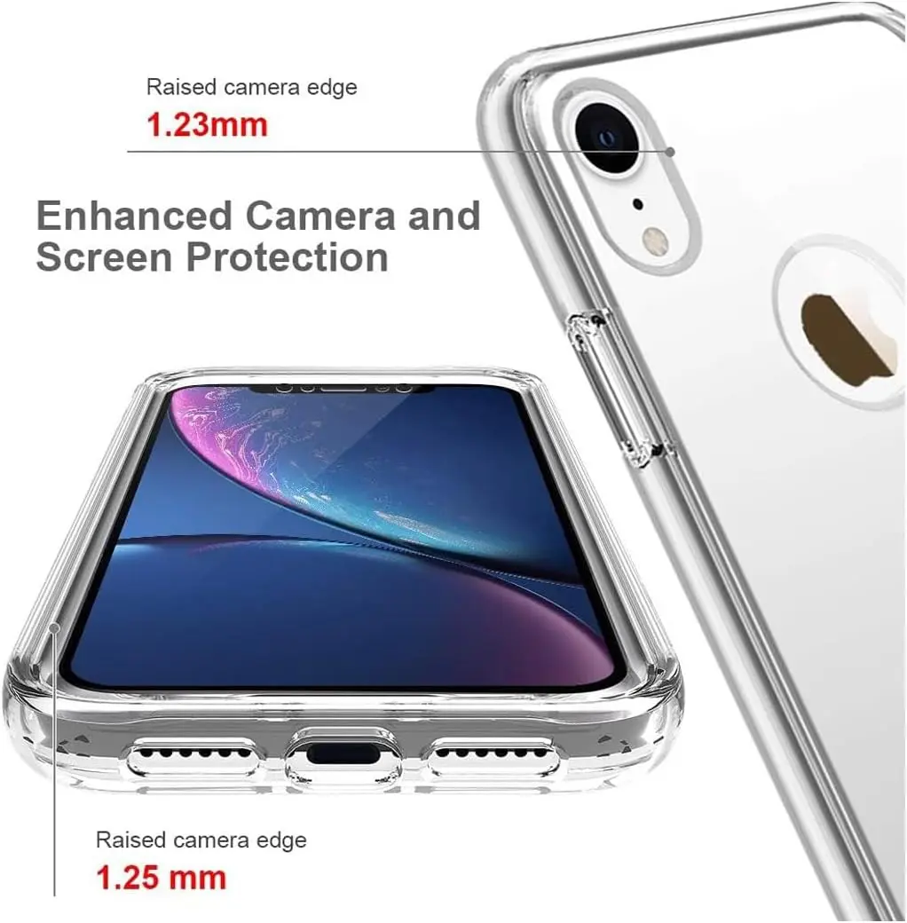 Picture of Apple iPhone Xr Silicone Clear Case Soft Flexible TPU Rubber Bumper Shockproof Corners Transparent Clear Back Cover