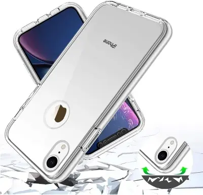 Picture of Apple iPhone Xr Silicone Clear Case Soft Flexible TPU Rubber Bumper Shockproof Corners Transparent Clear Back Cover