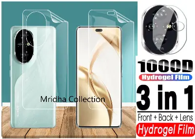 Picture of 3in1 Protector Combo Pack for Honor 200 Pro 5G (Front Hydrogel Screen Protector Poly + Back Hydrogel Poly Protector + Camera Lens Protector)