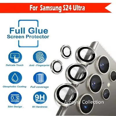 Picture of Samsung Galaxy S25 Ultra 5G 5-PCS Ring Camera Lens Protector 360 Degree Protection Camera Aluminium with Tempered Glass (Titanium Gray)