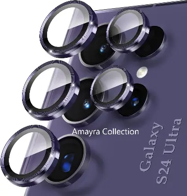 Picture of Samsung Galaxy S25 Ultra 5G 5-PCS Ring Camera Lens Protector 360 Degree Protection Camera Aluminium with Tempered Glass (Titanium Violet)