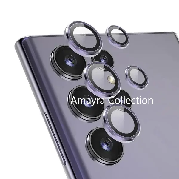 Picture of Samsung Galaxy S25 Ultra 5G 5-PCS Ring Camera Lens Protector 360 Degree Protection Camera Aluminium with Tempered Glass (Titanium Violet)