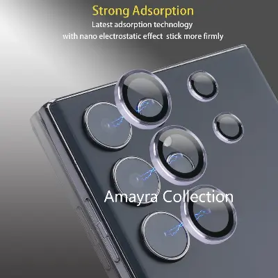 Picture of Samsung Galaxy S25 Ultra 5G 5-PCS Ring Camera Lens Protector 360 Degree Protection Camera Aluminium with Tempered Glass (Titanium Violet)