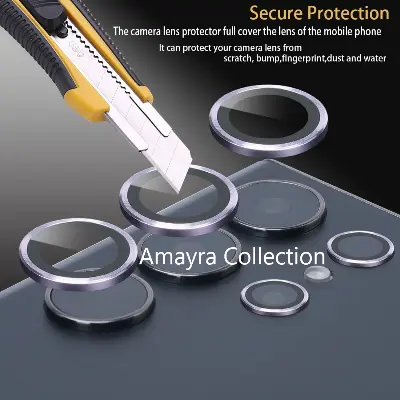 Picture of Samsung Galaxy S25 Ultra 5G 5-PCS Ring Camera Lens Protector 360 Degree Protection Camera Aluminium with Tempered Glass (Titanium Violet)