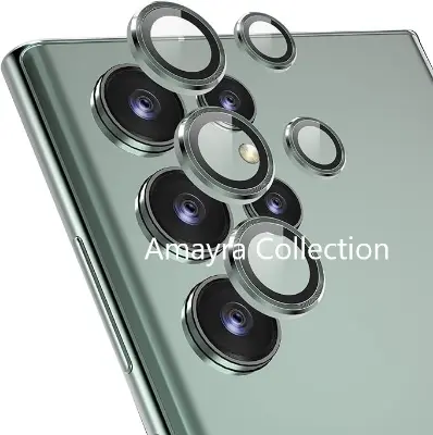 Picture of Samsung Galaxy S25 Ultra 5G 5-PCS Ring Camera Lens Protector 360 Degree Protection Camera Aluminium with Tempered Glass (Titanium Green)