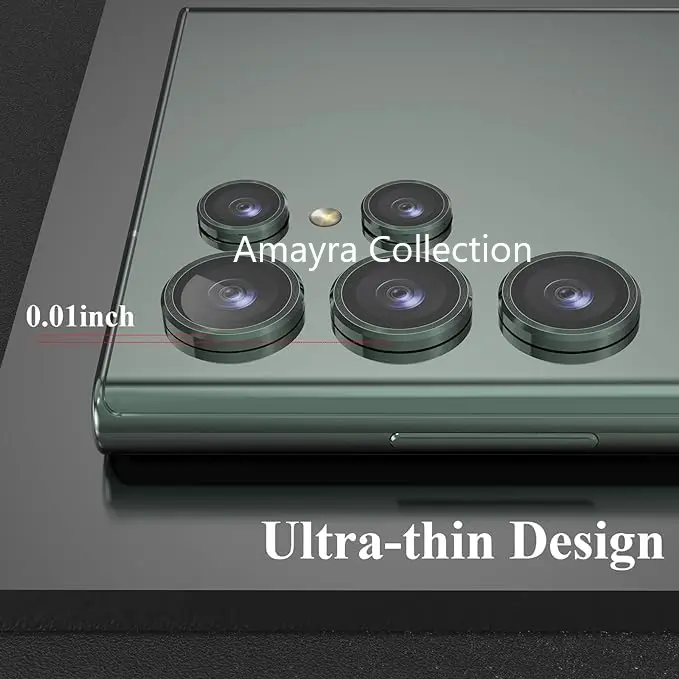 Picture of Samsung Galaxy S25 Ultra 5G 5-PCS Ring Camera Lens Protector 360 Degree Protection Camera Aluminium with Tempered Glass (Titanium Green)