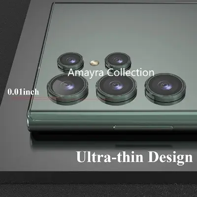 Picture of Samsung Galaxy S25 Ultra 5G 5-PCS Ring Camera Lens Protector 360 Degree Protection Camera Aluminium with Tempered Glass (Titanium Green)