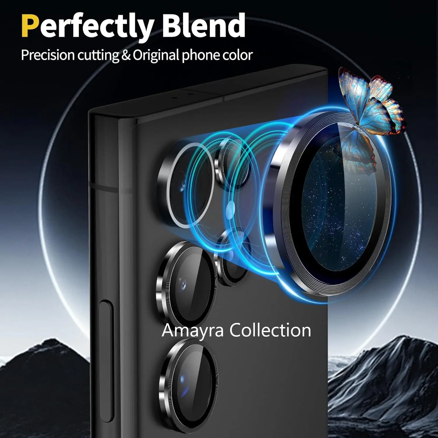 Picture of Samsung Galaxy S25 Ultra 5G 5-PCS Ring Camera Lens Protector 360 Degree Protection Camera Aluminium with Tempered Glass (Titanium Green)