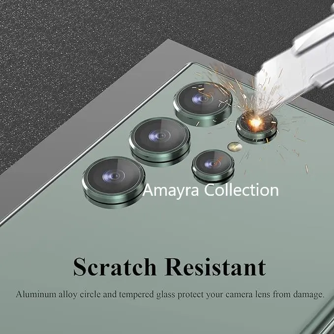 Picture of Samsung Galaxy S25 Ultra 5G 5-PCS Ring Camera Lens Protector 360 Degree Protection Camera Aluminium with Tempered Glass (Titanium Green)