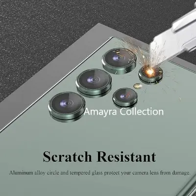 Picture of Samsung Galaxy S25 Ultra 5G 5-PCS Ring Camera Lens Protector 360 Degree Protection Camera Aluminium with Tempered Glass (Titanium Green)