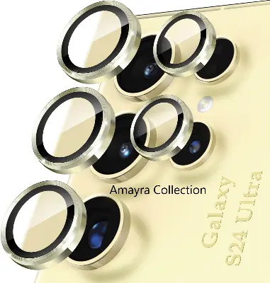 Picture of Samsung Galaxy S25 Ultra 5G 5-PCS Ring Camera Lens Protector 360 Degree Protection Camera Aluminium with Tempered Glass (Titanium Gold)