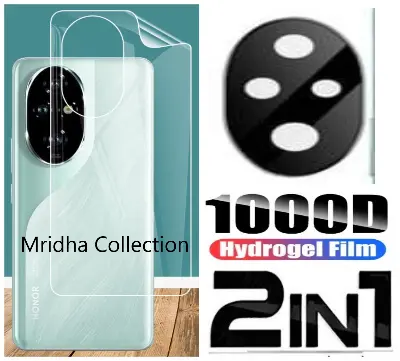Picture of 2in1 Back Protector Combo Pack for Honor 200 Pro 5G (Back Hydrogel Poly Protector + 3D Camera Lens Protector Glass)