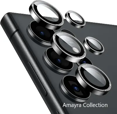 Picture of Samsung Galaxy S25 Ultra 5G 5-PCS Ring Camera Lens Protector 360 Degree Protection Camera Aluminium with Tempered Glass (Titanium Black)