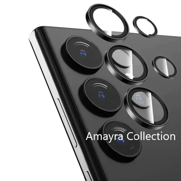 Picture of Samsung Galaxy S25 Ultra 5G 5-PCS Ring Camera Lens Protector 360 Degree Protection Camera Aluminium with Tempered Glass (Titanium Black)