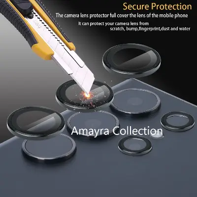 Picture of Samsung Galaxy S25 Ultra 5G 5-PCS Ring Camera Lens Protector 360 Degree Protection Camera Aluminium with Tempered Glass (Titanium Black)
