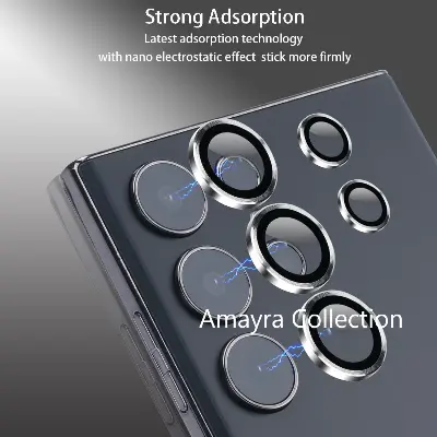 Picture of Samsung Galaxy S25 Ultra 5G 5-PCS Ring Camera Lens Protector 360 Degree Protection Camera Aluminium with Tempered Glass (Titanium Black)