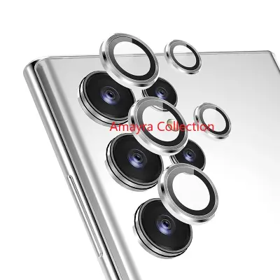 Picture of Samsung Galaxy S25 Ultra 5G 5-PCS Ring Camera Lens Protector 360 Degree Protection Camera Aluminium with Tempered Glass (Titanium White)