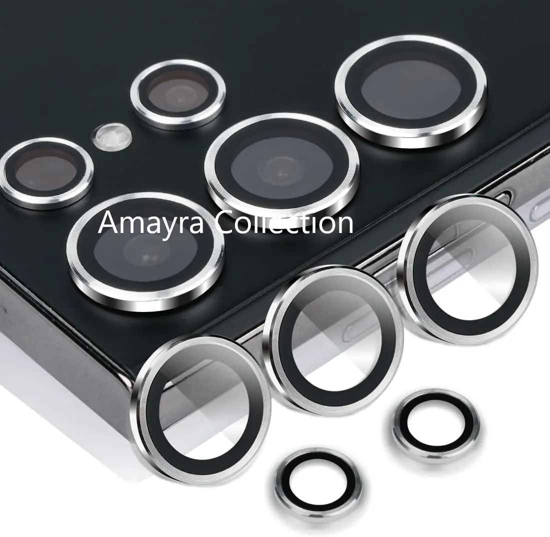 Picture of Samsung Galaxy S25 Ultra 5G 5-PCS Ring Camera Lens Protector 360 Degree Protection Camera Aluminium with Tempered Glass (Titanium White)