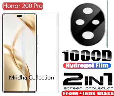 Picture of 2in1 Protector Combo Pack for Honor 200 Pro 5G (A+ GRADE) UV Glass Screen Protector + 3D Camera Protector Lens