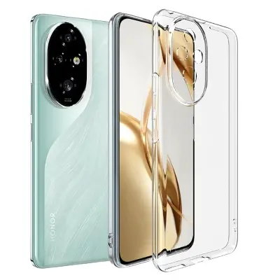 Picture of Honor 200 Pro 5G Silicone Clear Case Soft Flexible TPU Rubber Bumper Shockproof Corners Transparent Clear Back Cover