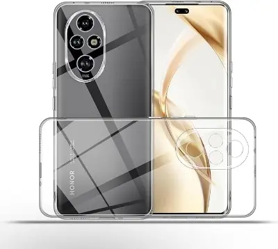 Picture of Honor 200 5G Silicone Clear Case Soft Flexible TPU Rubber Bumper Shockproof Corners Transparent Clear Back Cover