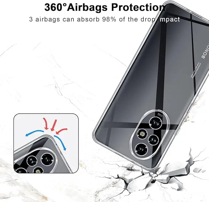 Picture of Honor 200 5G Silicone Clear Case Soft Flexible TPU Rubber Bumper Shockproof Corners Transparent Clear Back Cover
