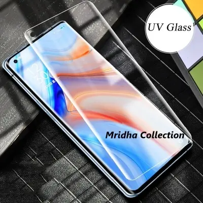 Picture of Oppo Reno9 Pro 5G / Oppo Reno 9 Pro 5G (A+ GRADE) Premium UV Tempered Glass Screen Protector Curved with Liquid Glue and UV Light -Transparent Clear