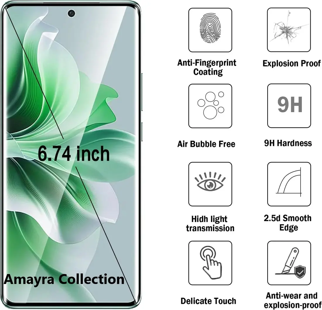 Picture of Oppo Reno5 Pro 5G / Oppo Reno 5 Pro 5G (A+ GRADE) Premium UV Tempered Glass Screen Protector Curved with Liquid Glue and UV Light -Transparent Clear