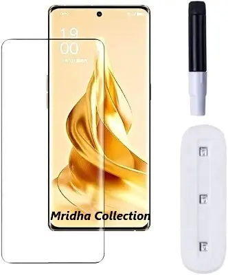Picture of Oppo Reno8 T 5G / Oppo Reno 8T 5G (A+ GRADE) Premium UV Tempered Glass Screen Protector Curved with Liquid Glue and UV Light -Transparent Clear