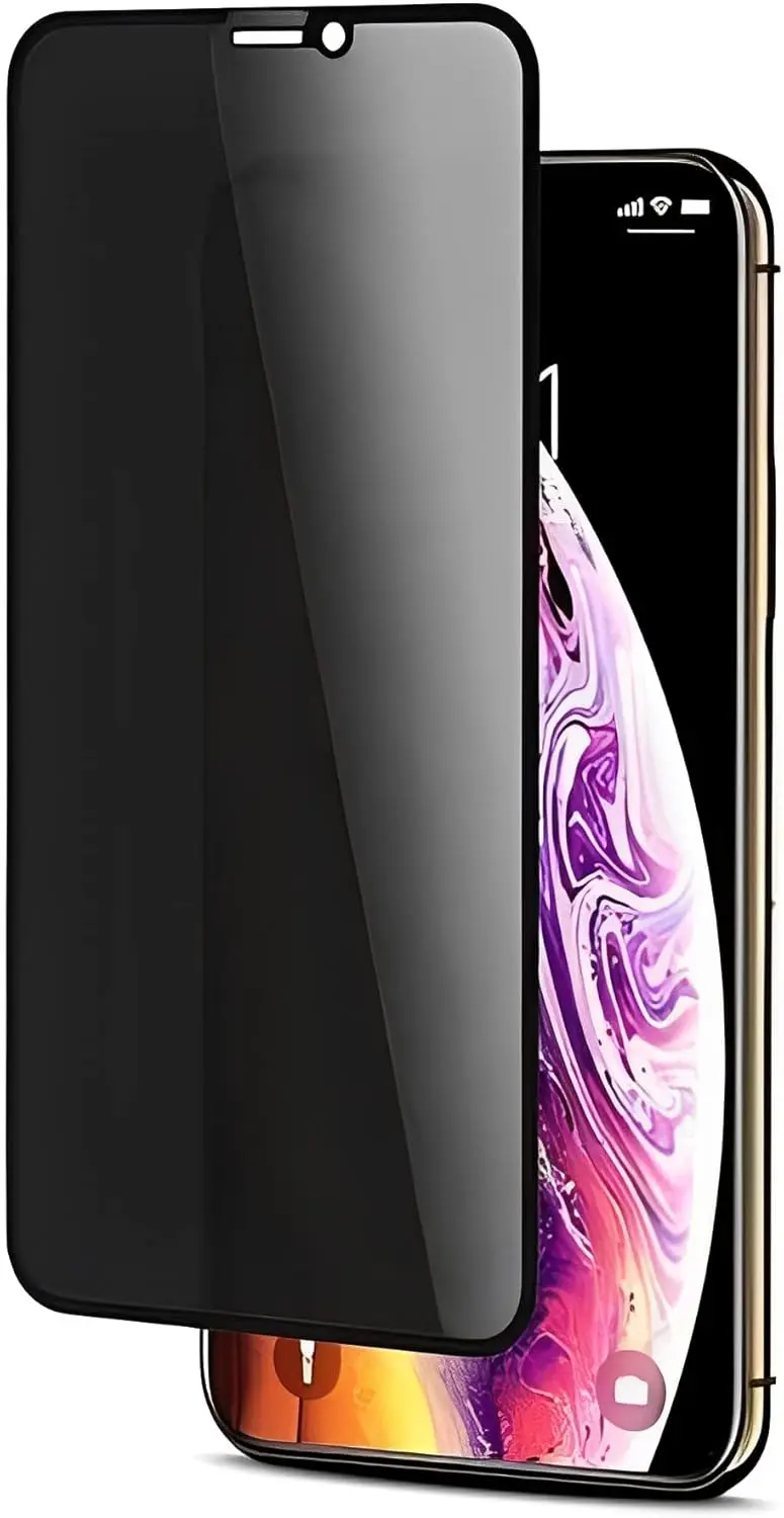 Picture of Apple iPhone Xs PREMIUM PRIVACY Tempered Glass Protective Film Screen Protector Anti-glare Privacy Glass