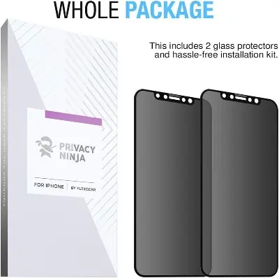Picture of Apple iPhone 11 Pro PREMIUM PRIVACY Tempered Glass Protective Film Screen Protector Anti-glare Privacy Glass
