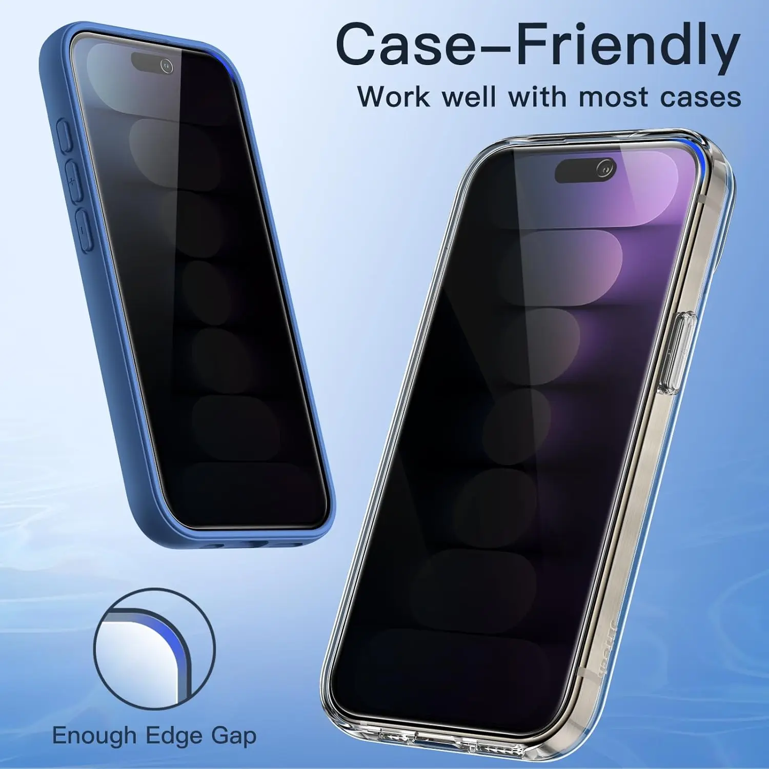 Picture of Apple iPhone 15 Pro Max PREMIUM PRIVACY Tempered Glass Protective Film Screen Protector Anti-glare Privacy Glass