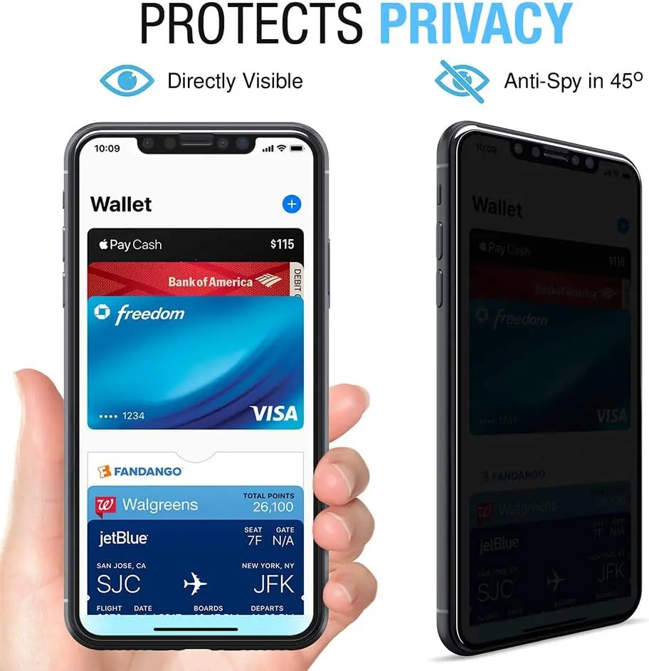 Picture of Apple iPhone 11 PREMIUM PRIVACY Tempered Glass Protective Film Screen Protector Anti-glare Privacy Glass