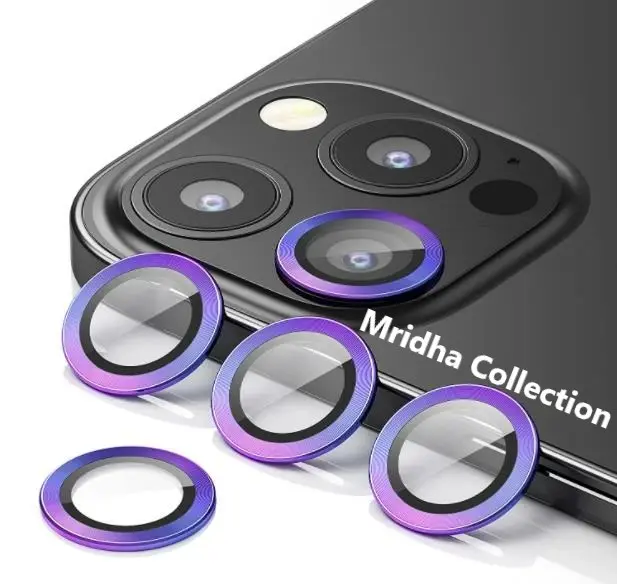 Picture of Apple iPhone 13 Pro Ring Camera Lens Protector 360 Degree Premium HD Protection Camera Aluminum Alloy Edge Tempered Glass [Installation Tray] [HD Clear] Camera Protector