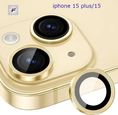 Picture of Apple iPhone 15 Plus Ring Camera Lens Protector 360 Degree Premium HD Protection Camera Aluminum Alloy Edge Tempered Glass [Installation Tray] [HD Clear] Camera Protector