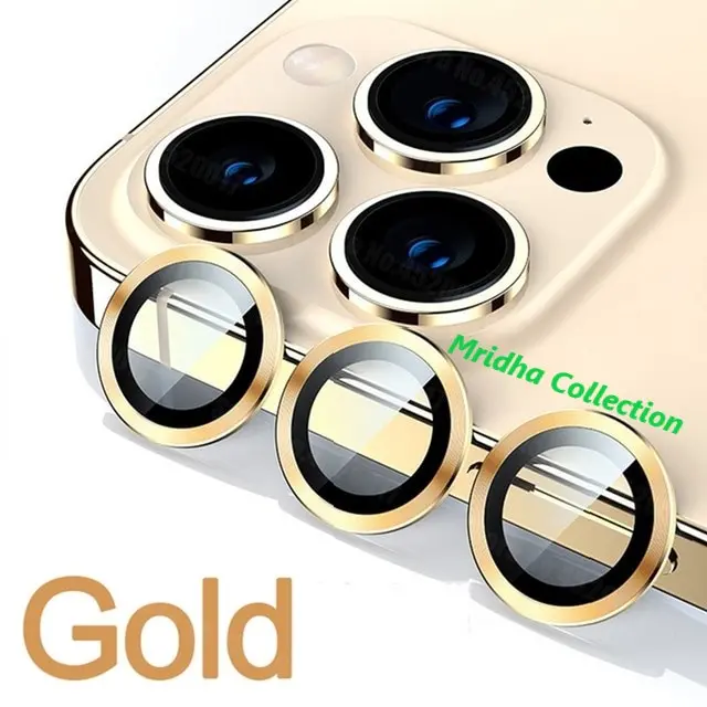 Picture of Apple iPhone 14 Pro Ring Camera Lens Protector 360 Degree Premium HD Protection Camera Aluminum Alloy Edge Tempered Glass [Installation Tray] [HD Clear] Camera Protector