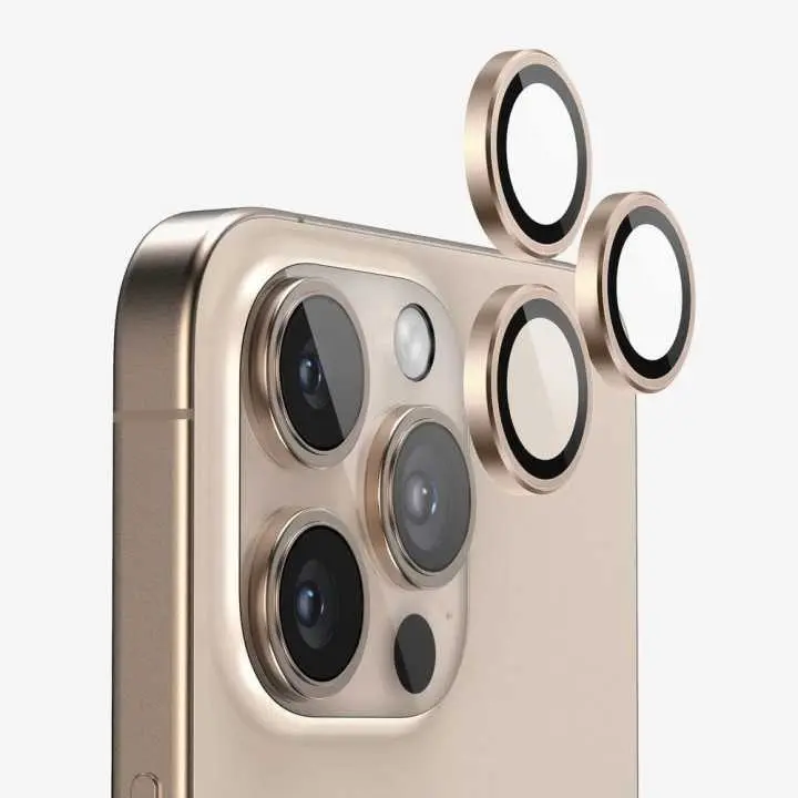 Picture of Apple iPhone 16 Pro Max Ring Camera Lens Protector 360 Degree Premium HD Protection Camera Aluminum Alloy Edge Tempered Glass [Installation Tray] [HD Clear] Camera Protector