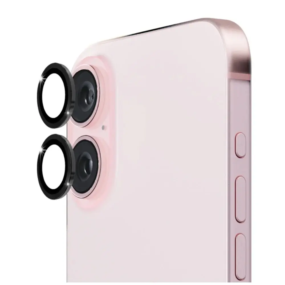 Picture of Apple iPhone 16 Plus Ring Camera Lens Protector 360 Degree Premium HD Protection Camera Aluminum Alloy Edge Tempered Glass [Installation Tray] [HD Clear] Camera Protector