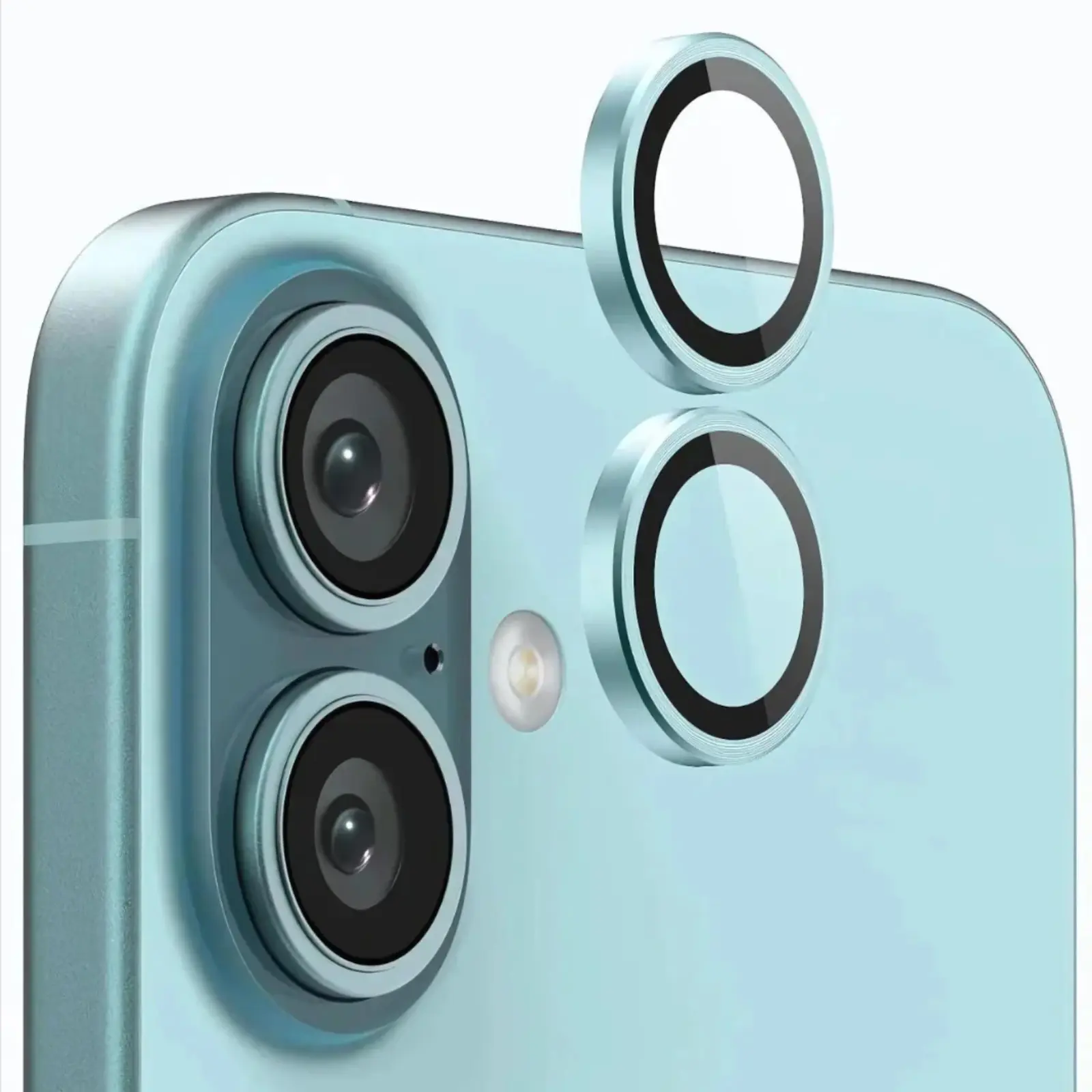 Picture of Apple iPhone 16 Plus Ring Camera Lens Protector 360 Degree Premium HD Protection Camera Aluminum Alloy Edge Tempered Glass [Installation Tray] [HD Clear] Camera Protector