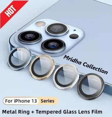 Picture of Apple iPhone 13 Pro Max Ring Camera Lens Protector 360 Degree Premium HD Protection Camera Aluminum Alloy Edge Tempered Glass [Installation Tray] [HD Clear] Camera Protector