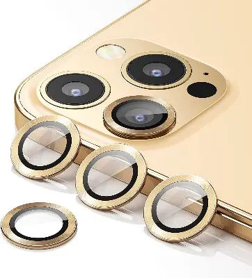Picture of Apple iPhone 15 Pro Max Ring Camera Lens Protector 360 Degree Premium HD Protection Camera Aluminum Alloy Edge Tempered Glass [Installation Tray] [HD Clear] Camera Protector