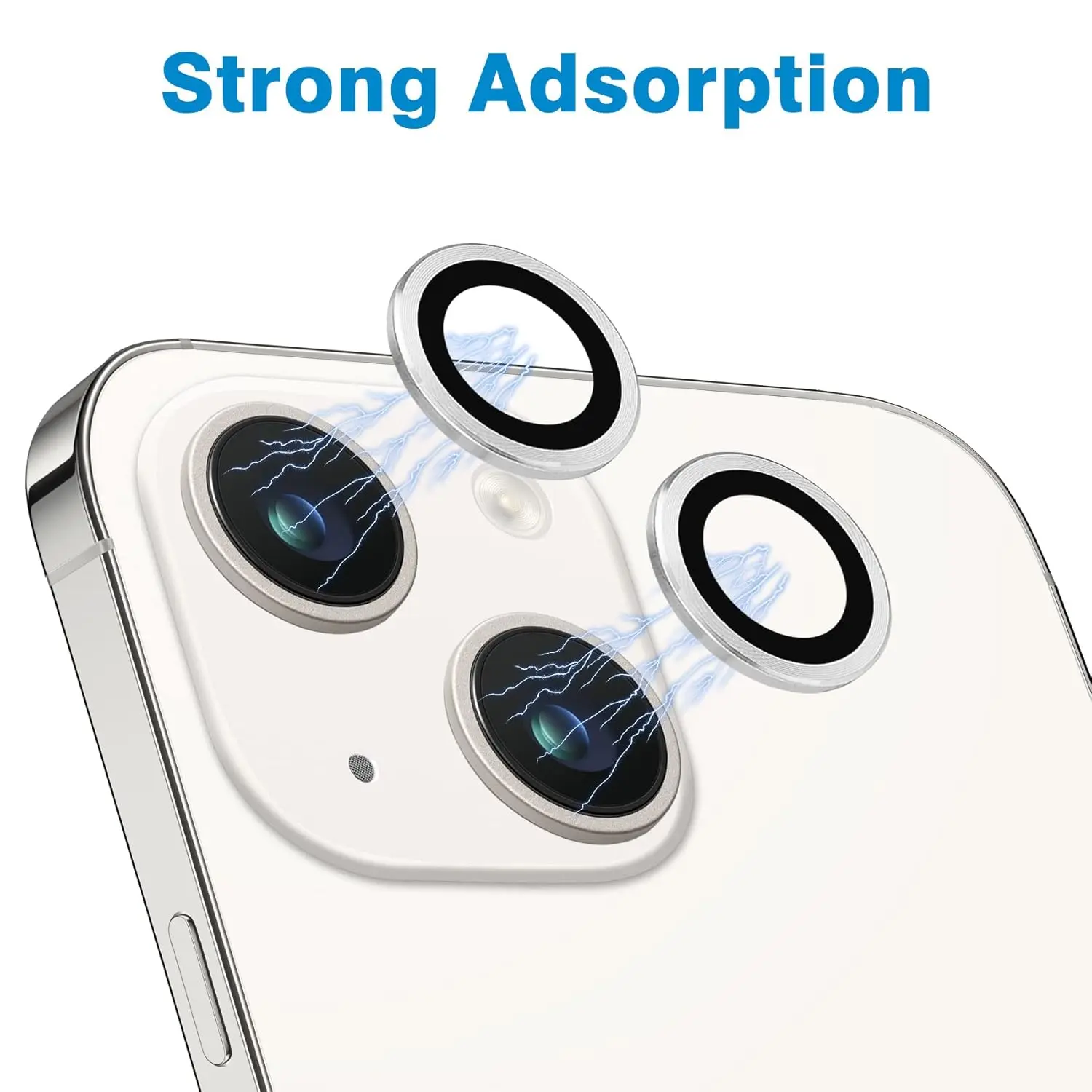 Picture of Apple iPhone 15 Ring Camera Lens Protector 360 Degree Premium HD Protection Camera Aluminum Alloy Edge Tempered Glass [Installation Tray] [HD Clear] Camera Protector