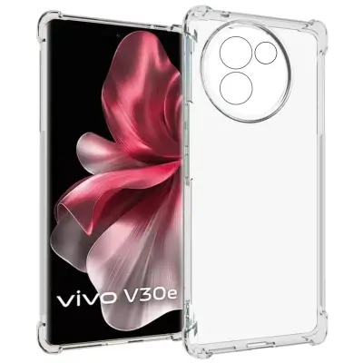 Picture of vivo V30e 5G Silicone Clear Case Soft Flexible TPU Rubber Bumper Shockproof Corners Transparent Clear Back Cover