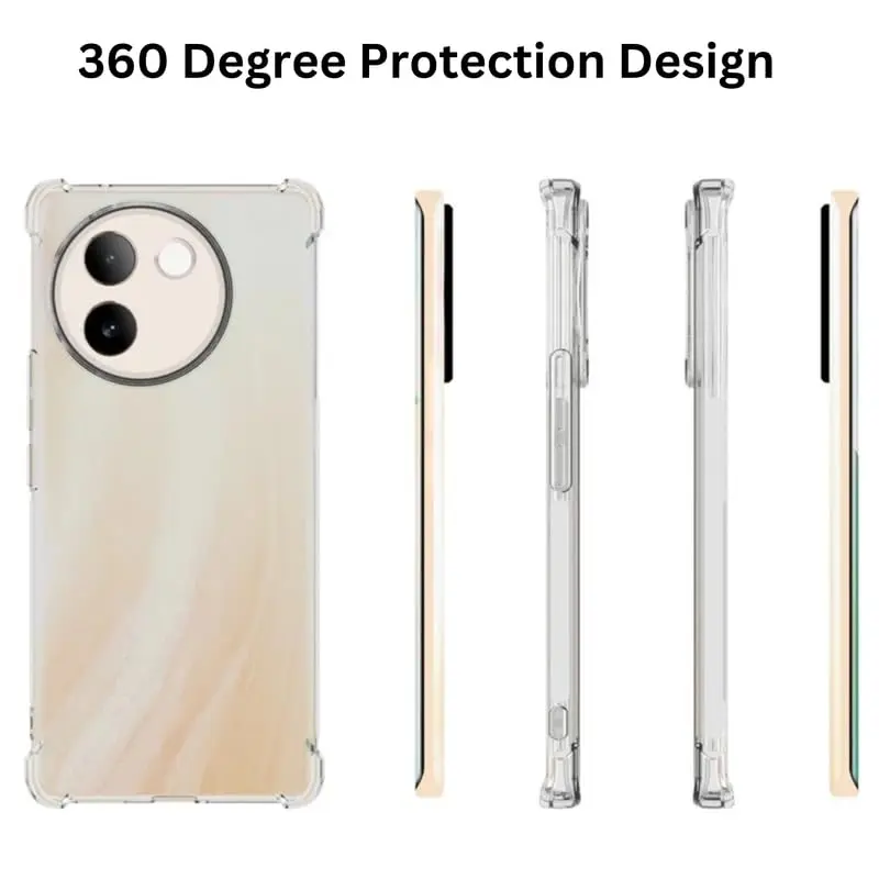 Picture of vivo V30e 5G Silicone Clear Case Soft Flexible TPU Rubber Bumper Shockproof Corners Transparent Clear Back Cover