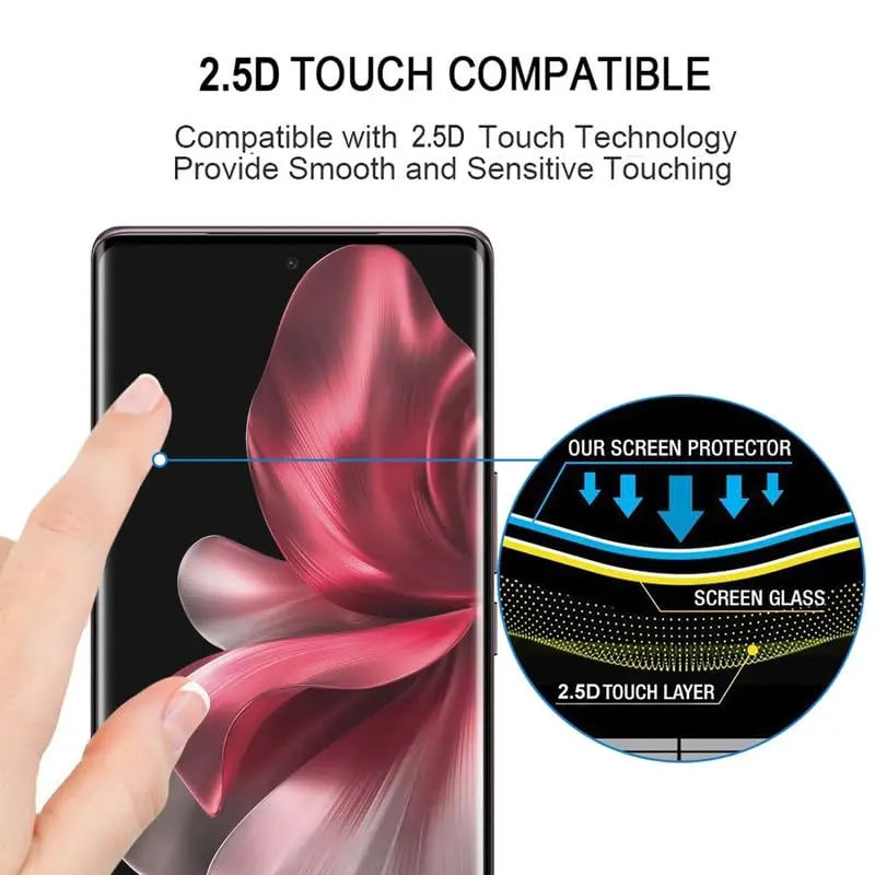 Picture of vivo V30e 5G Full Glue 9D Curved Tempered Glass Screen Protector Edge to Edge Fit Protection Tempered Glass (Black)