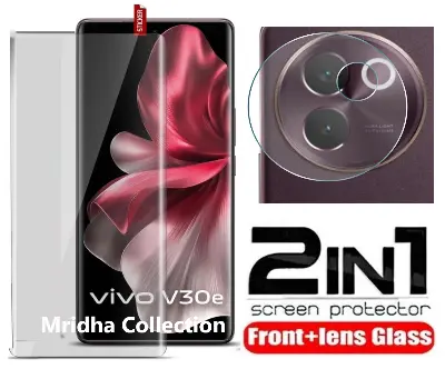 Picture of 2in1 Protector Combo Pack for vivo V30e 5G (A+ GRADE) UV Glass Screen Protector + Camera Protector Lens