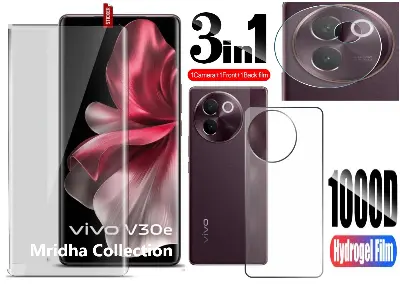 Picture of 3in1 Protector Combo Pack for vivo V30e 5G (A+ GRADE) UV Glass Screen Protector + Back Protector Film + Camera Glass Protector)