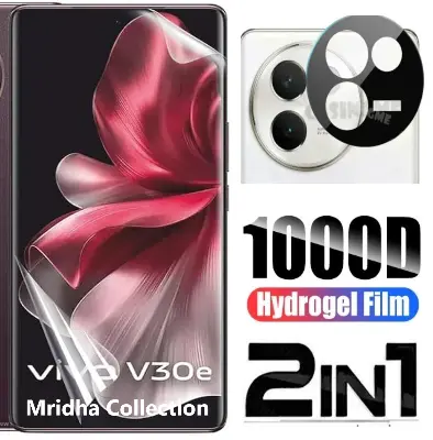 Picture of 2in1 Protector Combo Pack for vivo V30e 5G (Front Hydrogel Screen Protector Poly + 3D Camera Lens Protector Glass)