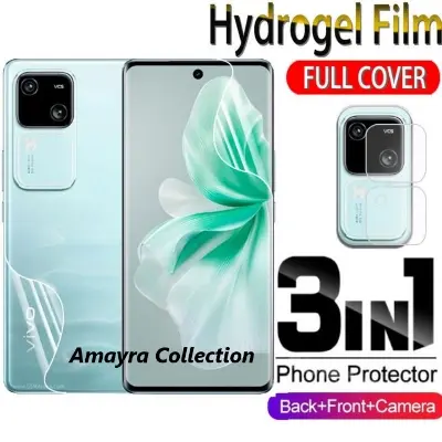 Picture of 3in1 Protector Combo Pack for vivo V30 5G (Front Hydrogel Screen Protector Poly + Back Hydrogel Poly Protector + Camera Lens Protector)